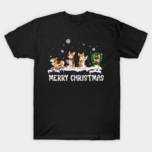 Corgi Christmas Ornament Tree Decor Funny Dog Gift T-Shirt by johnbbmerch